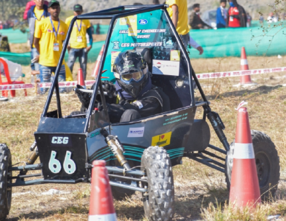 Driver with his skills at BAJA SAE event